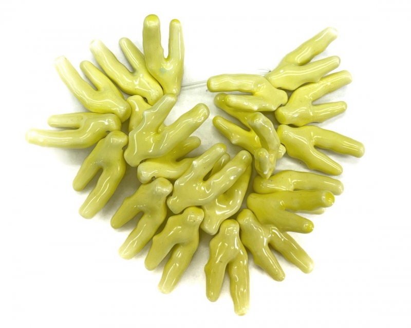 Бусины керамические лапки цвет желтый размер бусины около 40-50мм