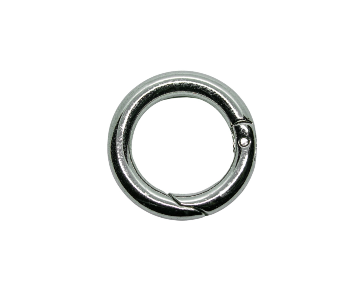 Карабин-бейл кольцо; цвет серебро, 25мм