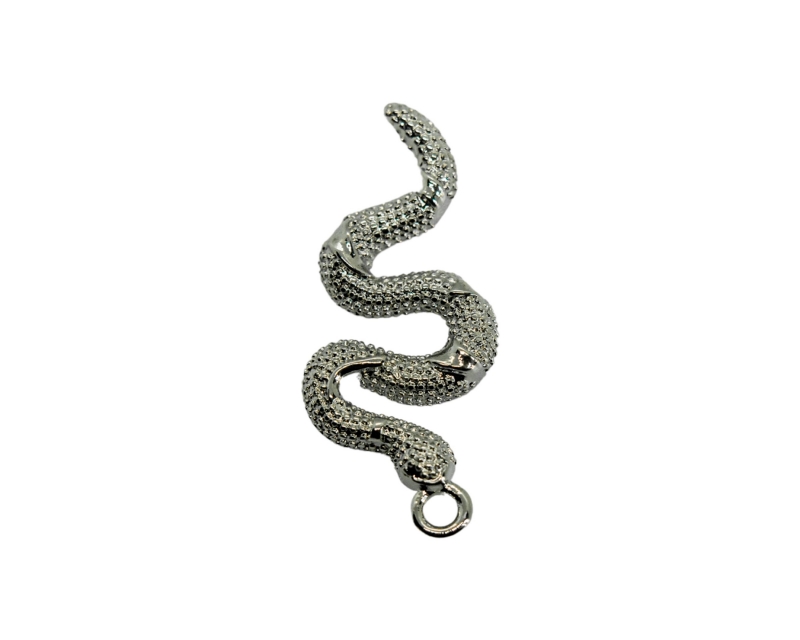 Подвеска змея; цвет серебро, 26мм