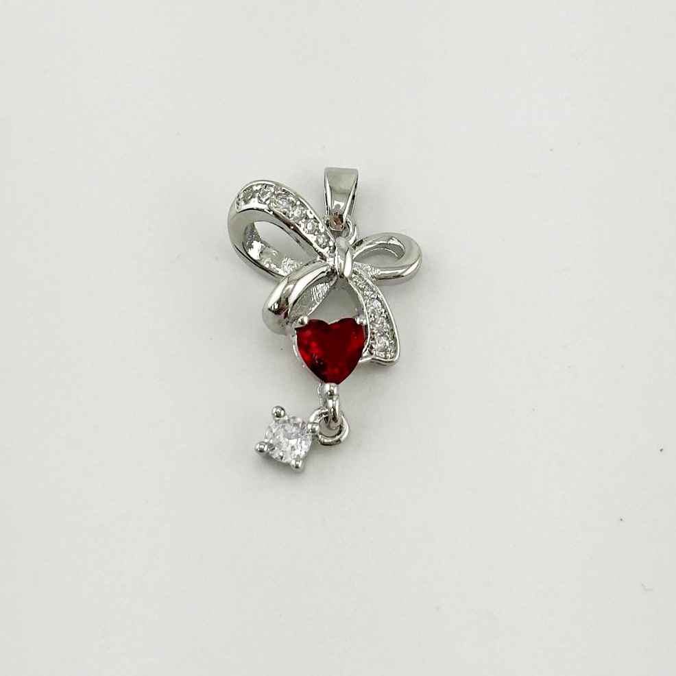 Подвеска Бантик размер 23,6*14,8мм цвет серебро