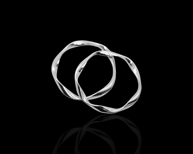 Кольцо крученое среднее цвет серебро 33мм Серебро