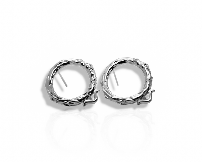 Швензы-серьги винтажное кольцо ; цвет серебро, 19*22мм